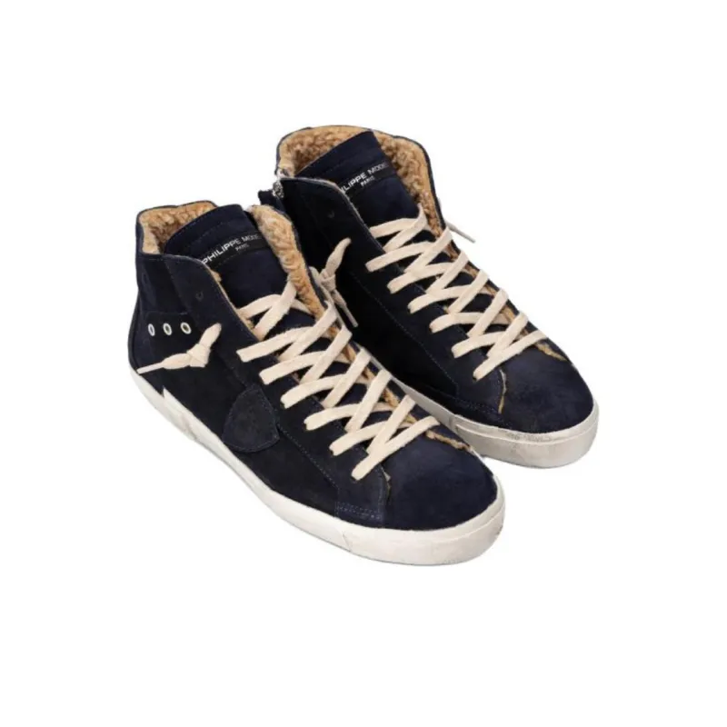 PHILIPPE MODEL Prsx Tennis High Top Skateboard Shoes Men's Dark Blue-2