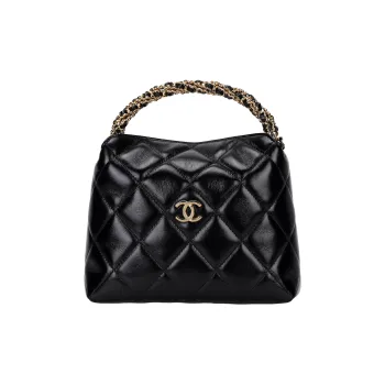 CHANEL Leather Handbag Shoulder Bag Crossbody Bag Women's Black