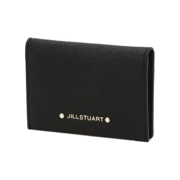 JILL STUART Cow Leather Card Holder Women's Black