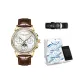 Gold White Dial Belt[Trendy Box+Genuine Leather Strap]
