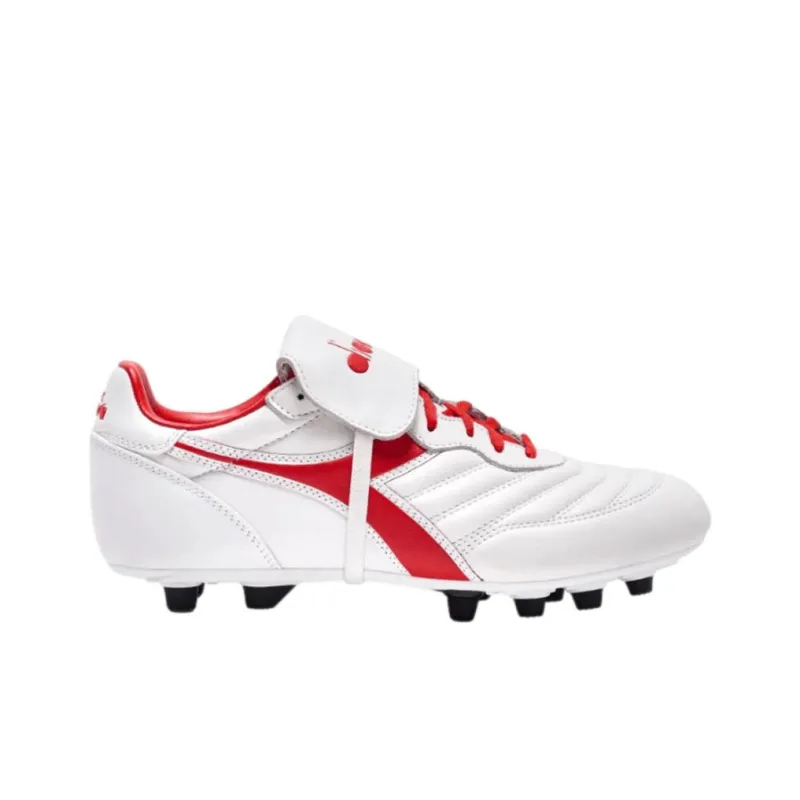 Diadora Anti Slip Wear Resistant Soccer Shoes Men's White Red-1