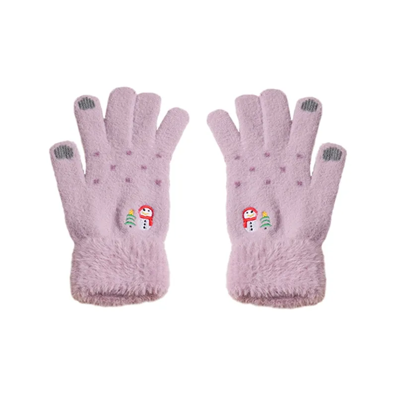 YUZHAOLIN Imitation Mink Fur Knit Gloves Unisex-8