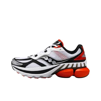 Saucony GRID NXT Anti Slip Wear Resistant Low Top Casual Running Shoes Unisex White Red
