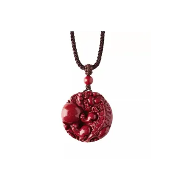 Bubble Scallops Reconstructed Cinnabar Necklaces Unisex