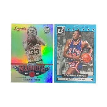 PANINI 2013 Celtics Larry Bird+2015 Oil Painting Knicks Bernard Gold Star Player Card Pass Through Sports Cards 2 Pcs