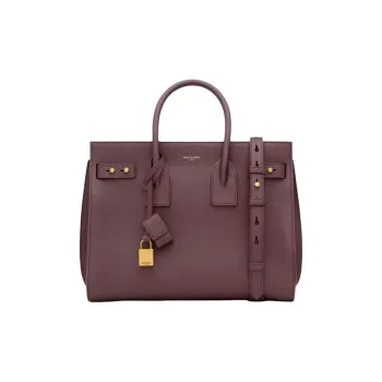 SAINT LAURENT SAC DE JOUR Calfskin One Shoulder Handbag Trumpets Women's Cabernet Sauvignon Red