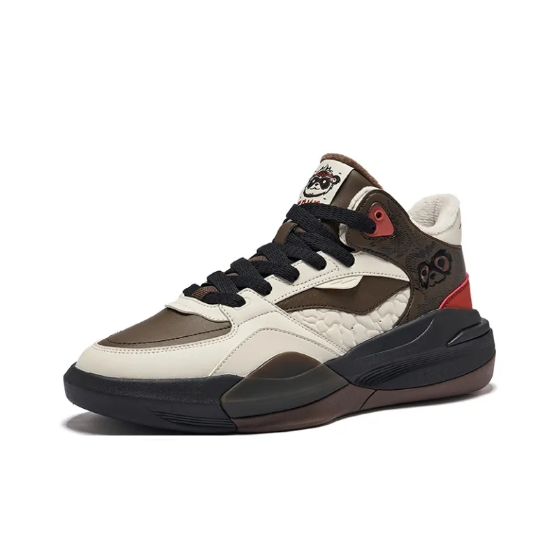 Erke Battery Panda 3V2 Warm Anti Slip And Wear Resistant Low Top Skateboard Shoes Men's Dark Sandalwood With Stone Gray-2