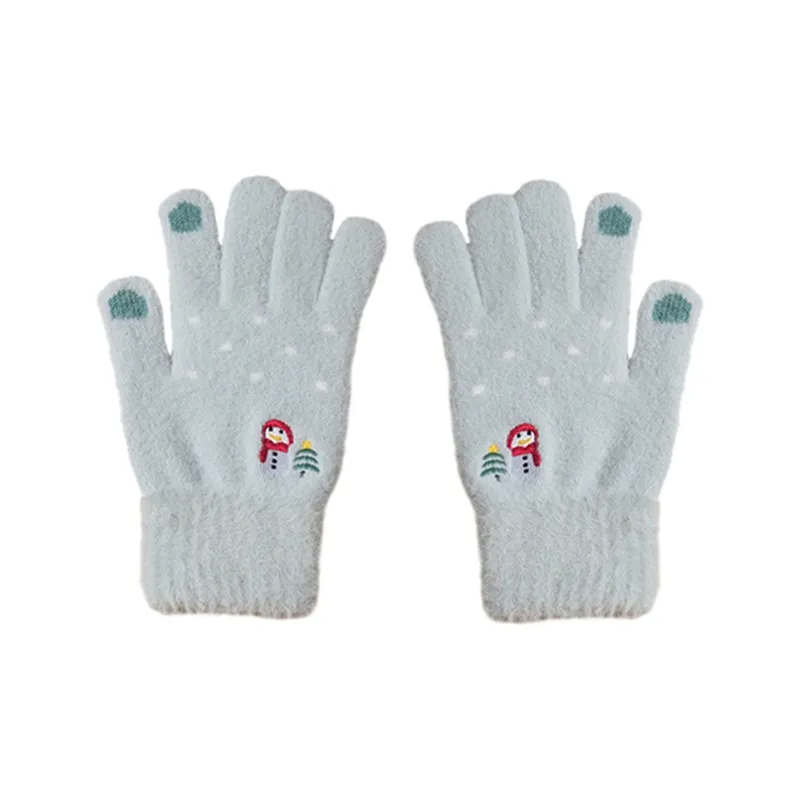 YUZHAOLIN Imitation Mink Fur Knit Gloves Unisex-4