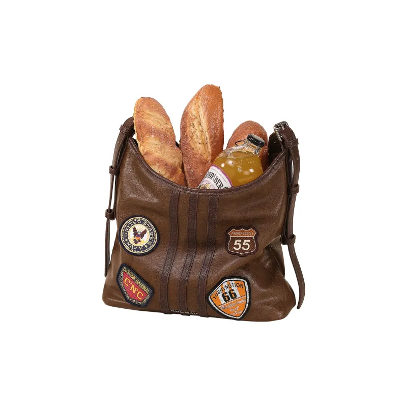 TOUTOU PU Shoulder Bag Medium Size Women's Hazelnut Toffee Brown-2