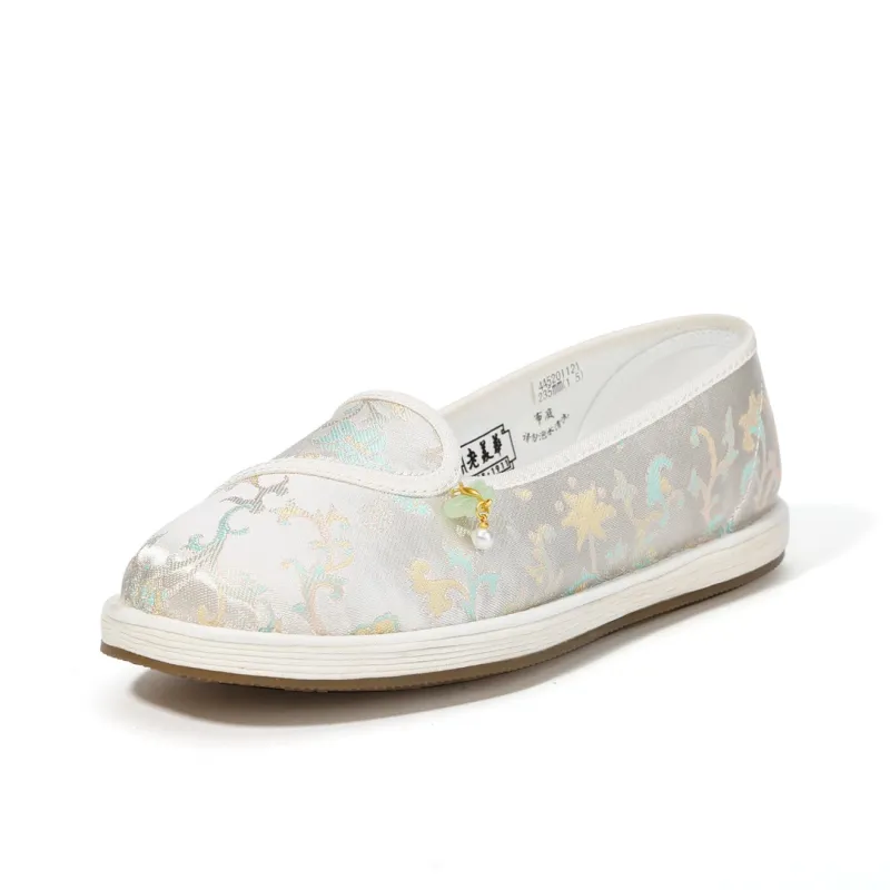 Old Meihua Casual Single Shoes Women's Ecru-1