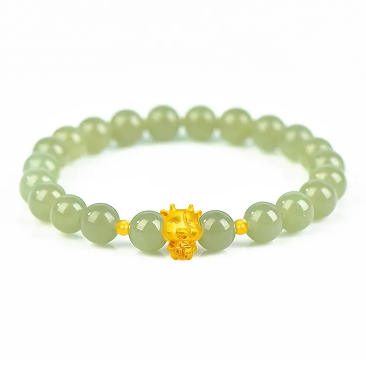 9i Hetian Jade Bracelets Pale Greenish White Jade Women's-2