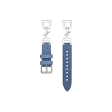 Silver Leaf Denim Blue Silver-Tone Buckle