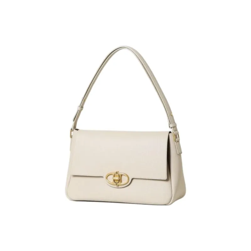 ATHE VANESSABRUNO Cow Leather Shoulder Bag Medium Size Women's Ivory-1