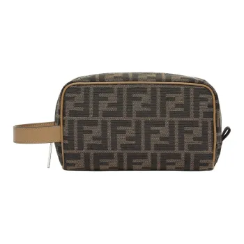 FENDI Polyester Makeup Bag Regular Unisex Brown