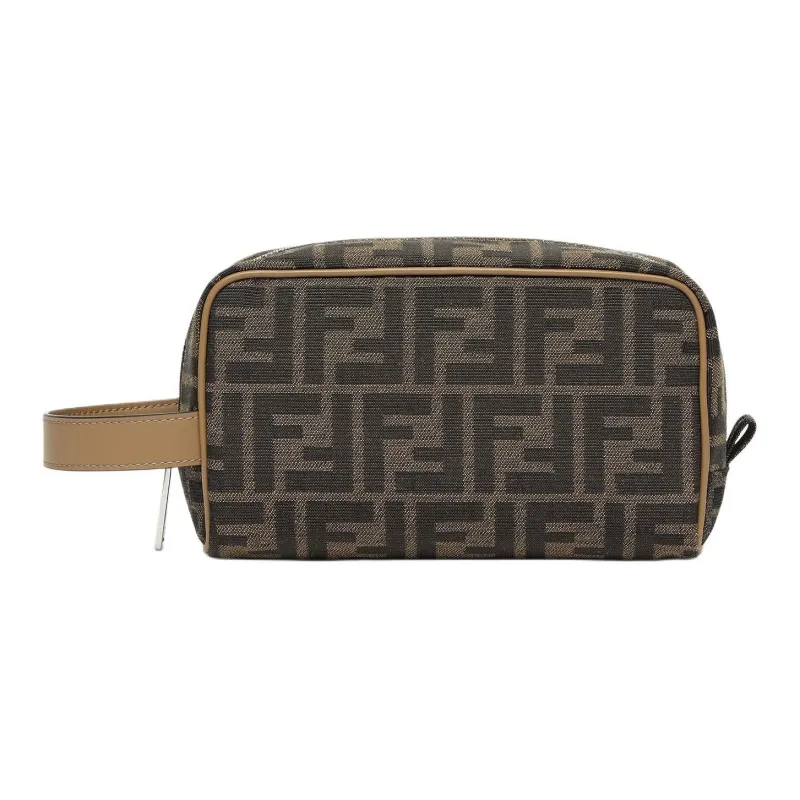 FENDI Polyester Makeup Bag Regular Unisex Brown-0