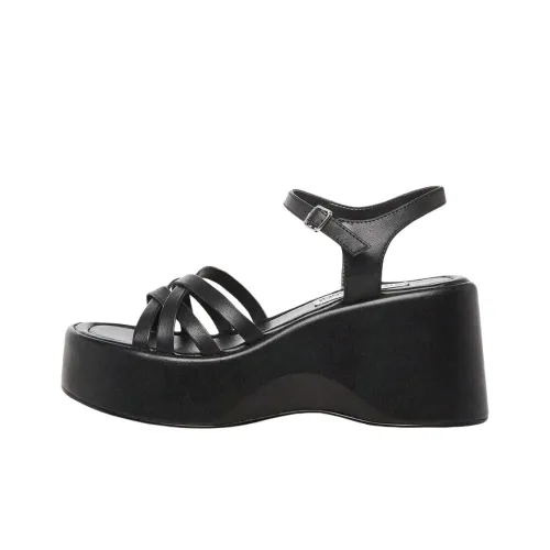 STEVE MADDEN Crazy 30 Strap Sandals Women's Black