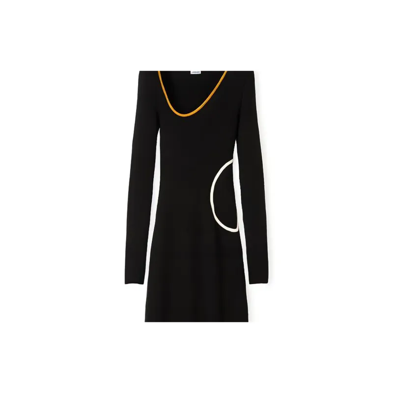 LOEWE SS22 Long Sleeved Dresses Women's Black-4