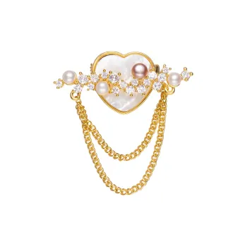ZHENZHUAOMI Freshwater Pearl Brooches Women's