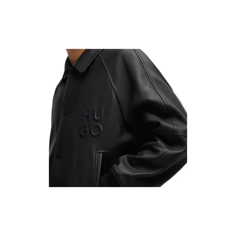 HUGO BOSS FW24 Leather Jacket Men's Black-4