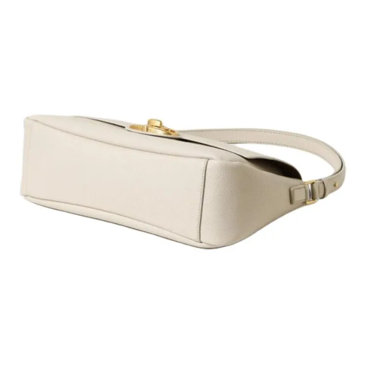 ATHE VANESSABRUNO Cow Leather Shoulder Bag Medium Size Women's Ivory-4