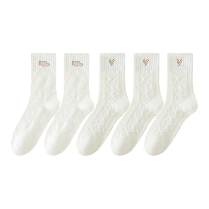 Lan Miao Mid Calf Socks Women's 5 Pack-10