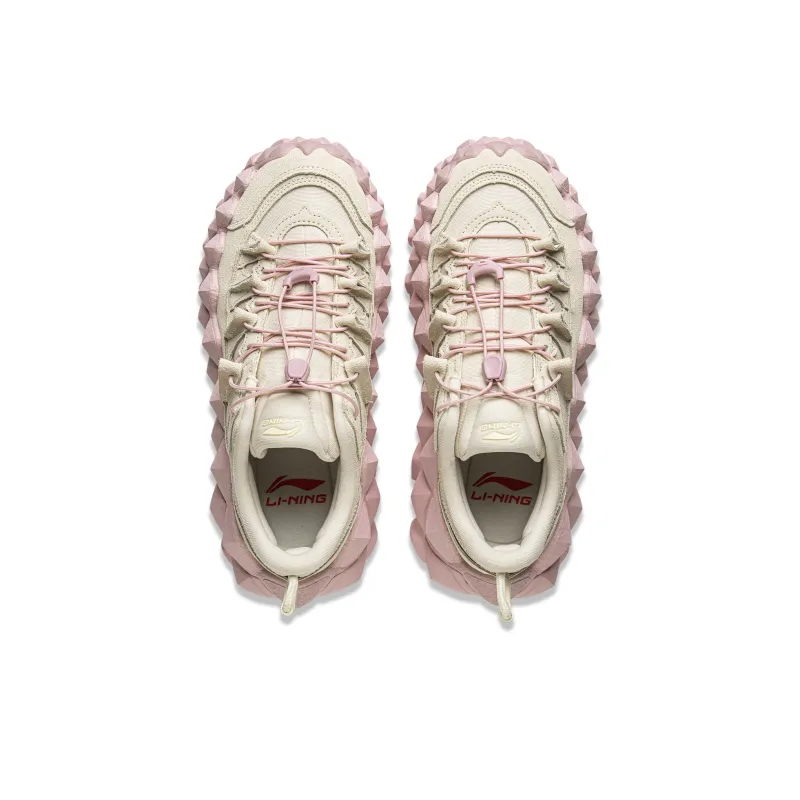 LiNing Rebound Cushioning Low-Top Casual Shoes Unisex Gray Pink-3