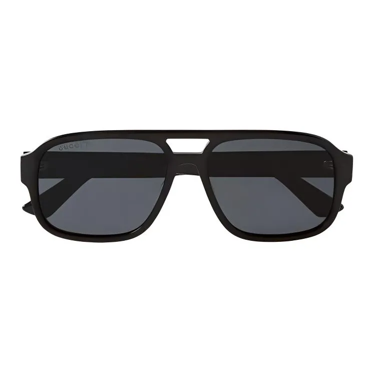 GUCCI Acetate Aviator Sunglasses Men's Black-0