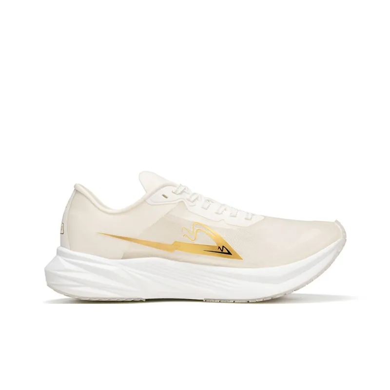 Sonic Cat Cushioning Coverage Thermal Low Top Carbon Plate Running Shoes Unisex White Gold-1