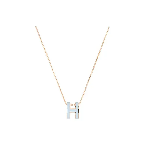 HERMES POP H Collection Metal Necklaces Women's Rose Gold