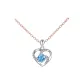 Timeless Heart Necklace[Chain Link]Blue Zircon