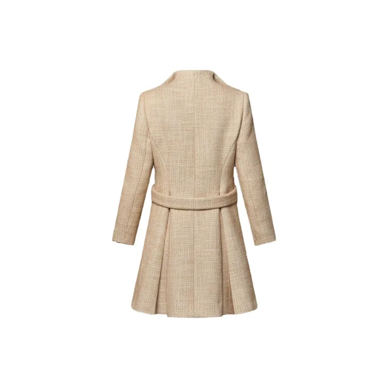 LOUIS VUITTON Graphic Collar Belted Tweed Coat-1
