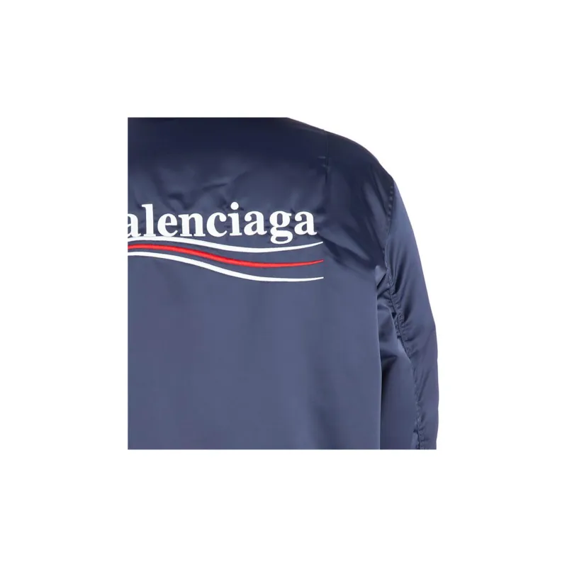 Balenciaga Wave Logo Bomber Jacket 'Blue'-4