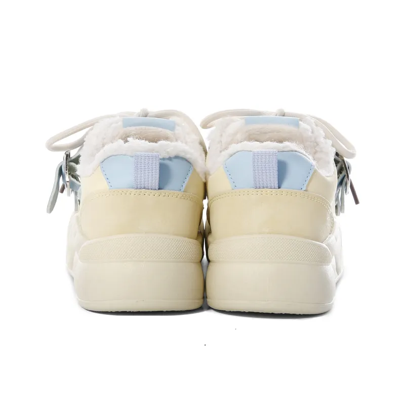 Lovely You Thermal Lightweight Slip Resistant Low Top Skateboard Shoes Women's Yellow Blue-28