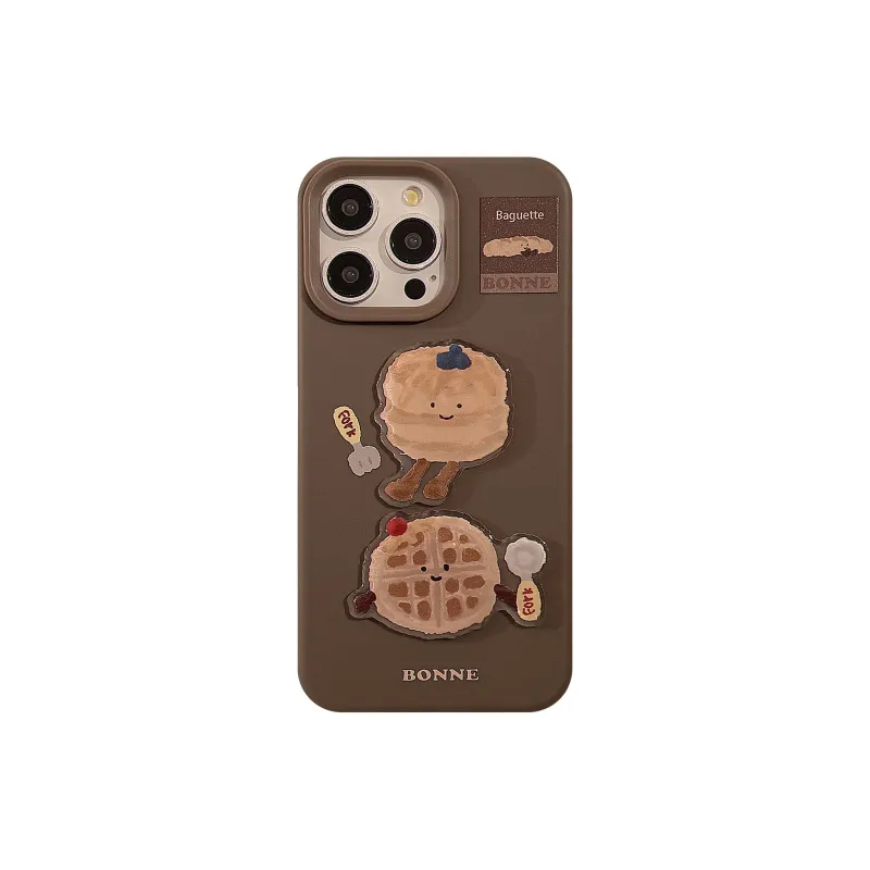 Cuttlefish Grid ABS+PC Material Fun Cute Waffle Biscuit Phone Cases Compatible With Apple 16/15/14/13/12/11-0