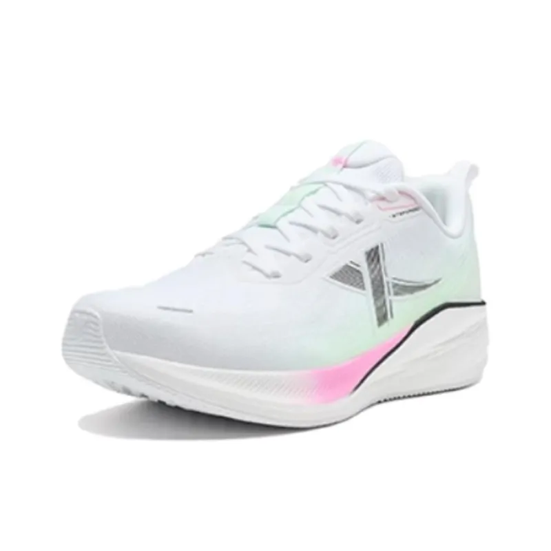 XTEP Speed 5.0LITE Anti Slip Wear Resistant Low Top Casual Running Shoes Women's White Green Pink-4