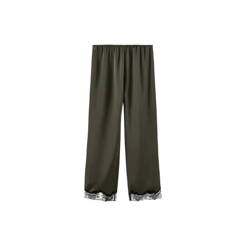 ZARA Pajama Pants Women's Green-1
