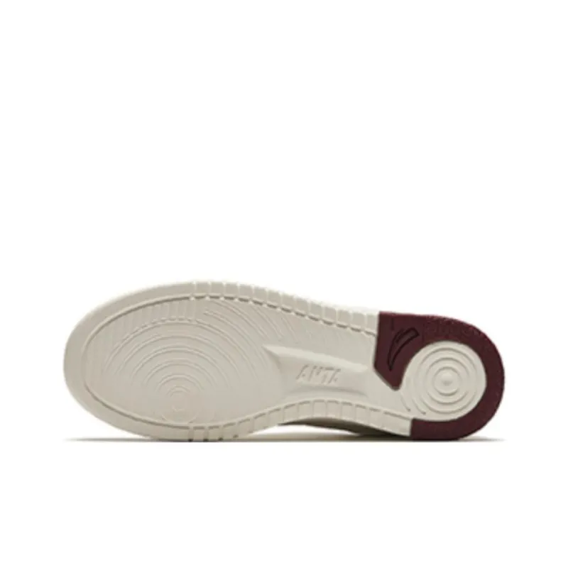 ANTA Lightness Skateboard Shoes Men Low Top Ivory White/Mud Gray-4