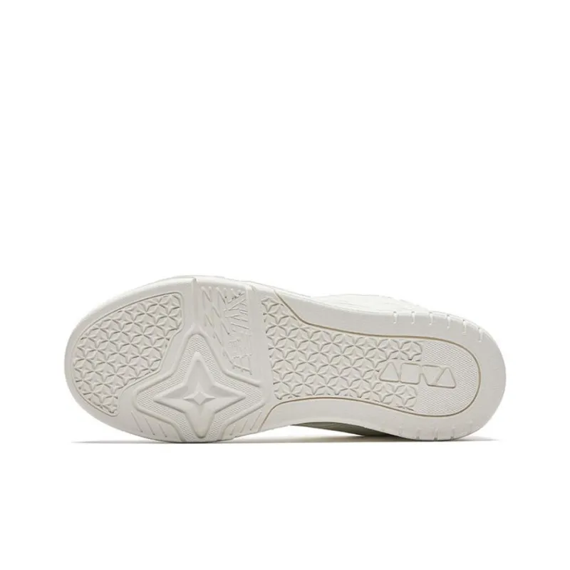 Anta Slip Resistant Cushioning Low Top Skateboard Shoes Men's Ivory White-4