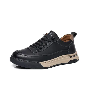 Poitulas Casual Shoes Men Low Top Black, Brown