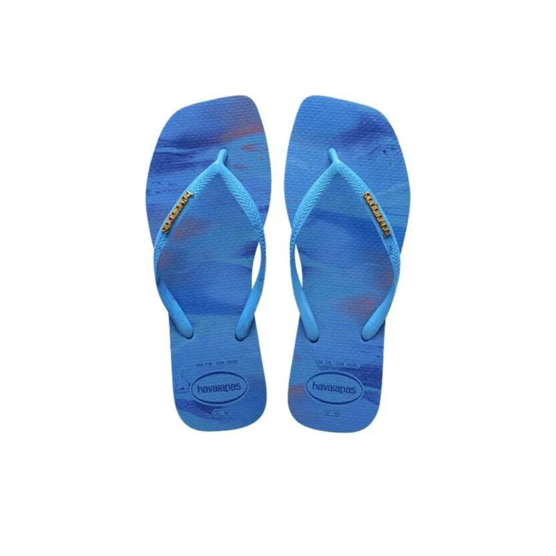 Havaianas Square Header Series Slip Resistant Flip Flops Women's Blue-3