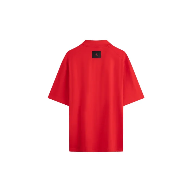 CALVIN KLEIN Spring Festival Red Magenta Polo Shirt Men's-3