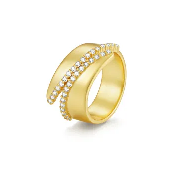 MITHAOL KUSC S925 Silver Plated With 18K Gold Rings Women's