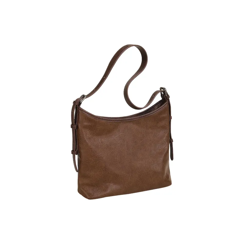 TOUTOU PU Shoulder Bag Medium Size Women's Hazelnut Toffee Brown-3