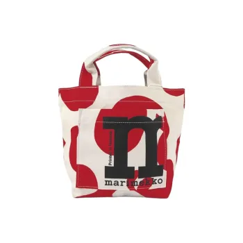Marimekko Cotton Tote Bag, Shopping Bag, Handbag Mini Women's Red