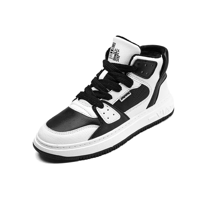 OFFER AITR Thermal Slip Resistant And Abrasion Resistant High Top Skateboard Shoes Men's White Black-19