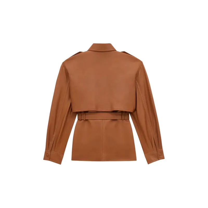 SAINT LAURENT Saharienne Button Up Belted Jacket-2