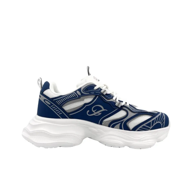 QIANJIN Low Top Chunky Sneakers Men's Navy Blue-1