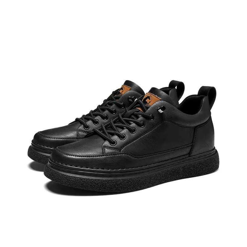 HLA Men's Casual Shoes Men Mid Top Black/Brown-42