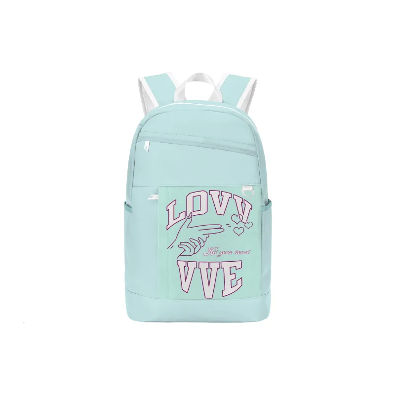 LOVVVVE X TURN UP Collaboration Polyester Backpack Unisex Blue-0