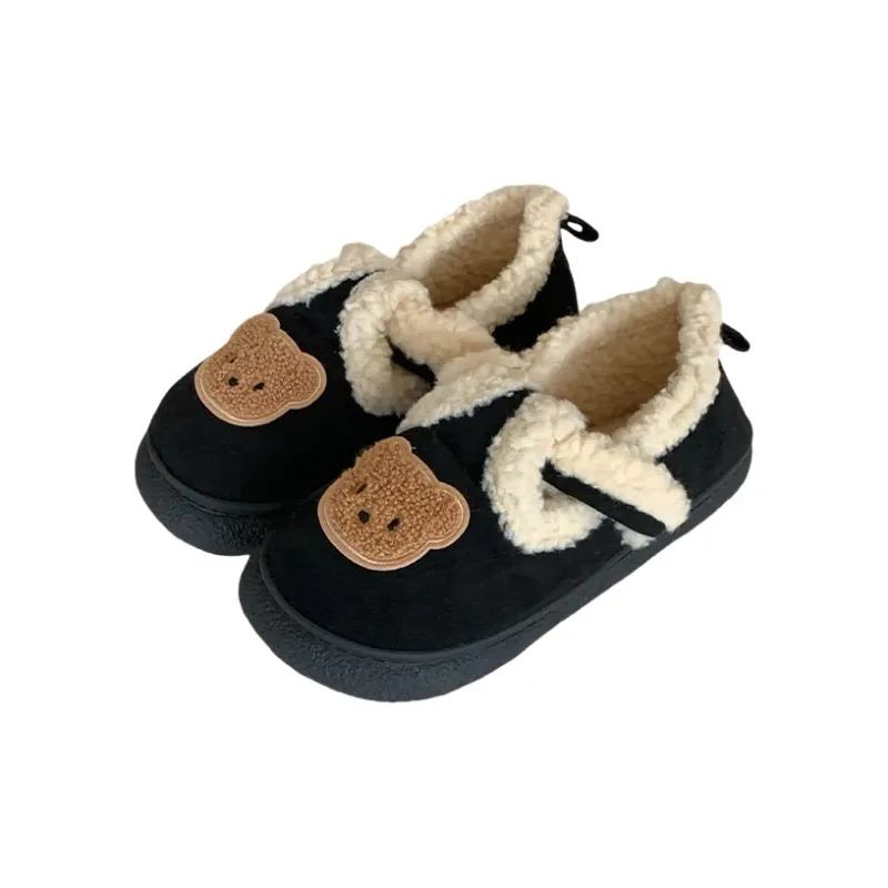 SHIGUDE Cotton Slippers Unisex Black-15